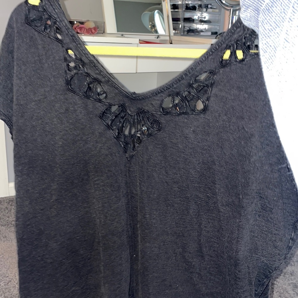 black cutout shirt